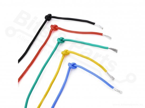 Siliconendraadset meeraderig 24AWG 0,2mm2 5 kleuren x 10m
